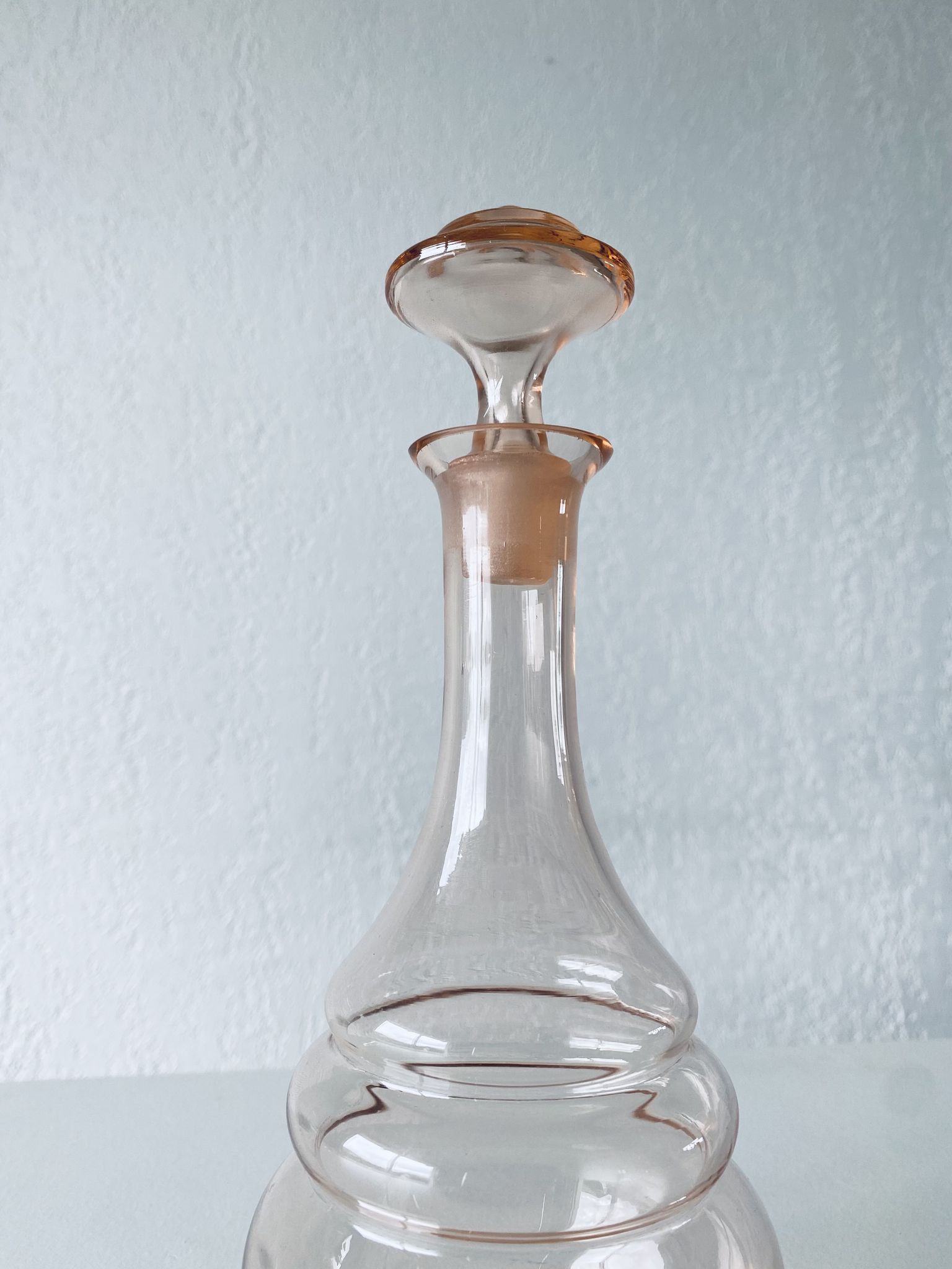 Pink glass decanter
