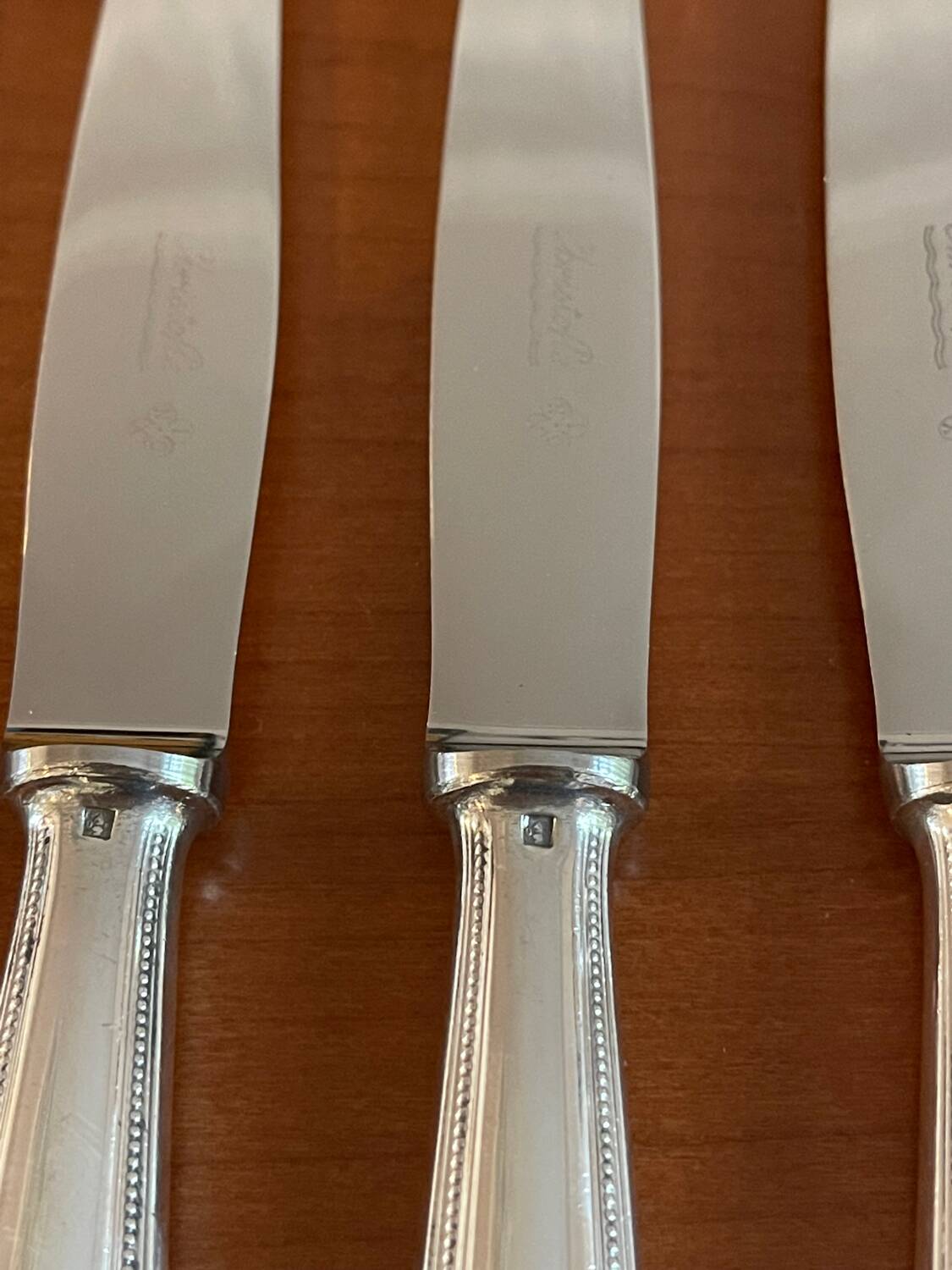 Christofle pearls 6 dessert cheese dessert knives