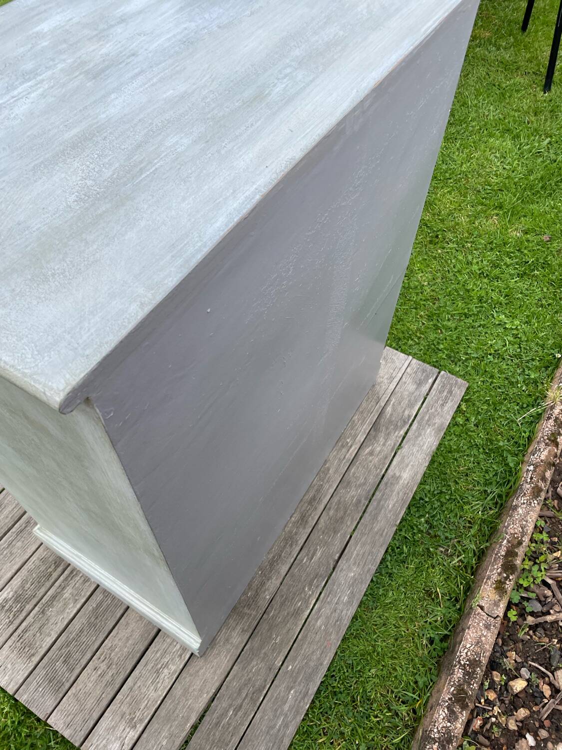 Vintage chest of drawers with white patina