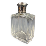 Art Deco crystal bottle with solid silver Minerva frame