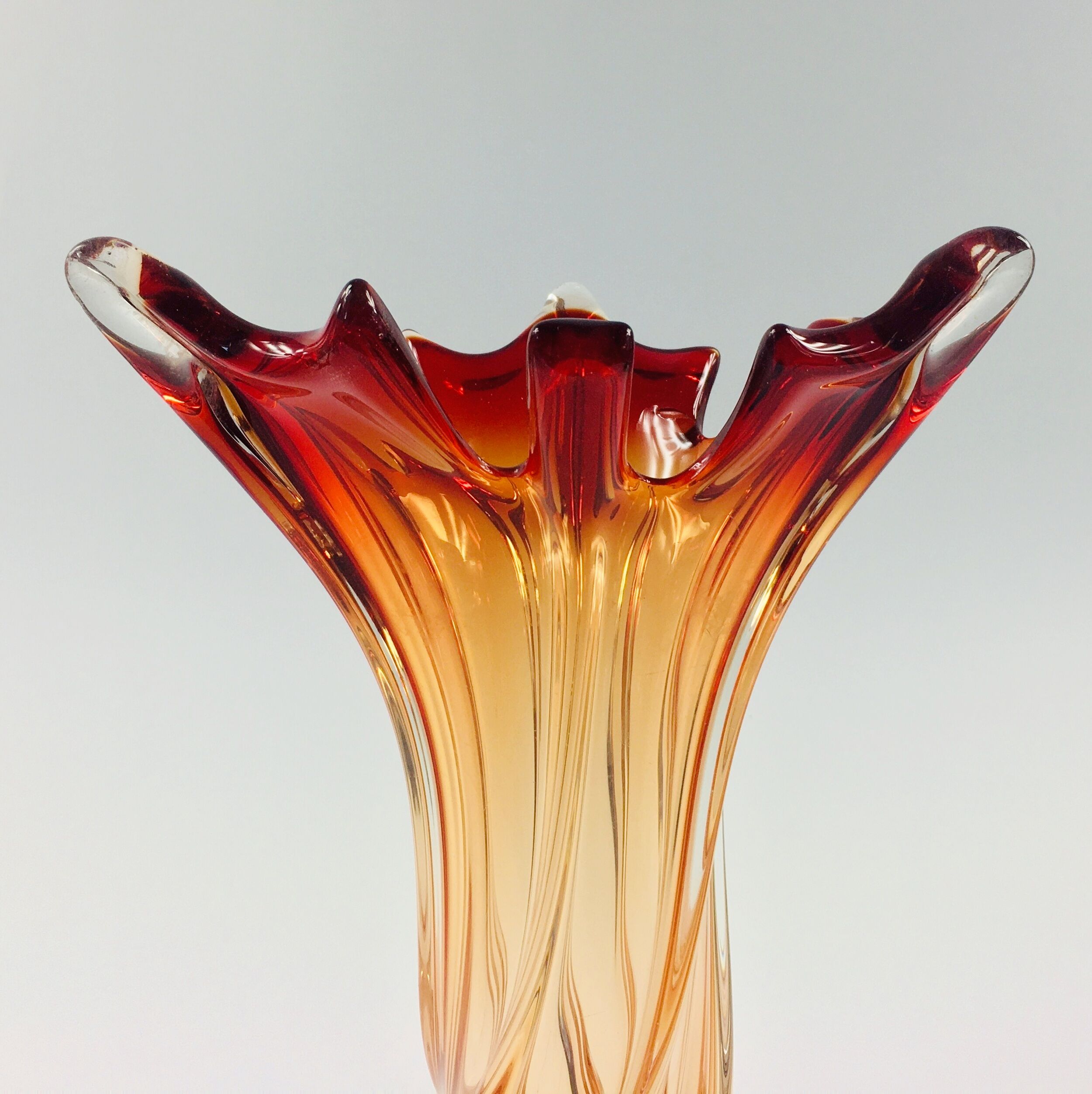 Large Twisted Murano Glass Vase, Italy, 1960s