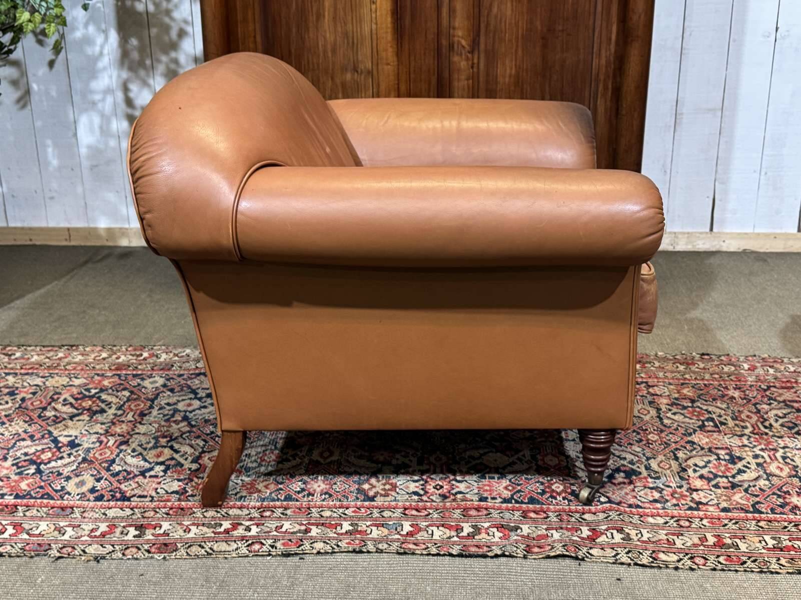 English club armchair in leather, modern production from the 1990s.