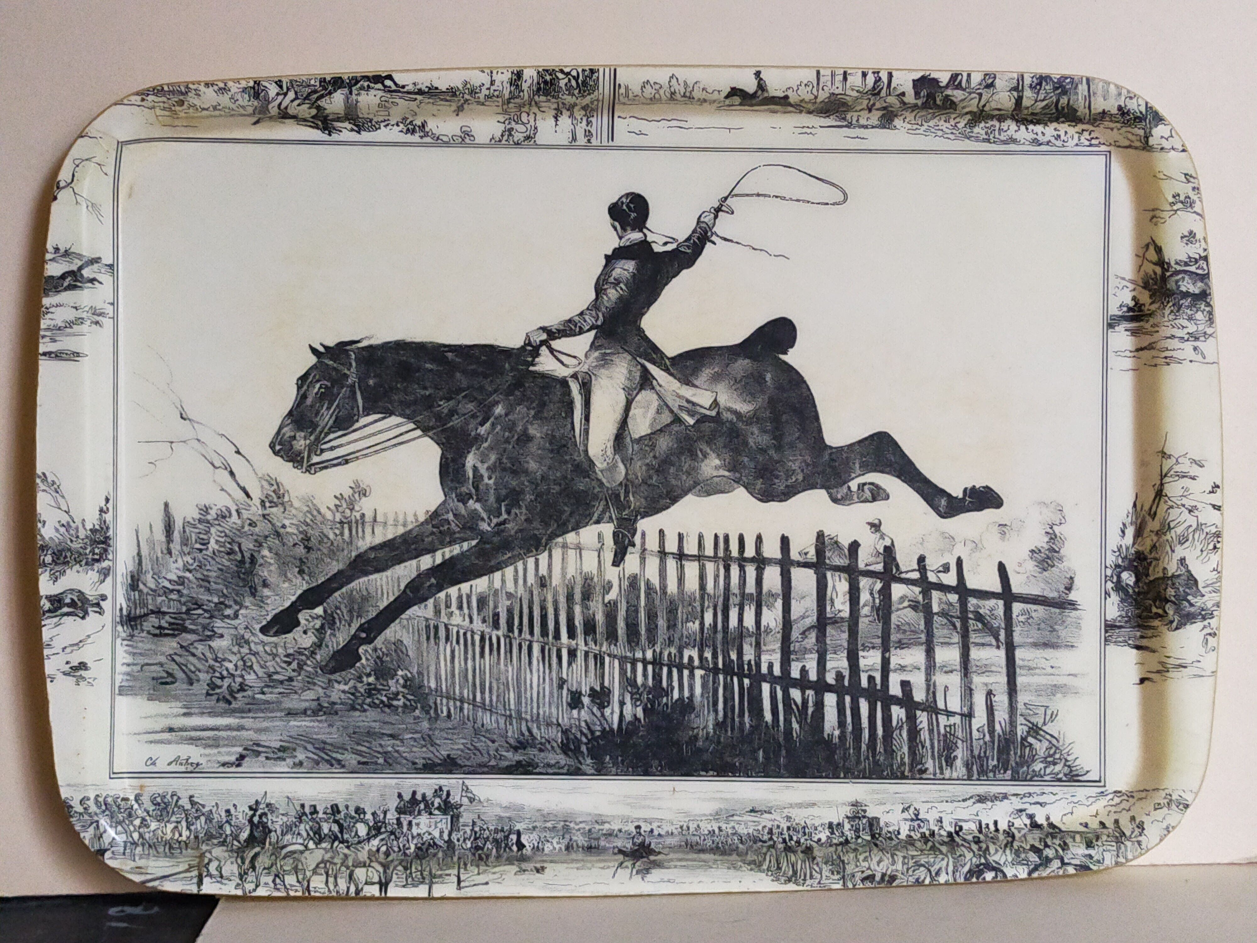 Vintage fiberglass horse tray