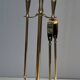 Neoclassical Fire Necessary in Polished Brass on Columnar Base Support