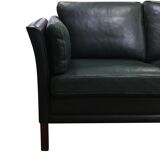 Vintage danish three seater leather sofa