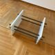 1980s White Marble Rectangular Coffee Table Postmodern Glass
