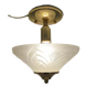 Glass and gilded metal ceiling lamp