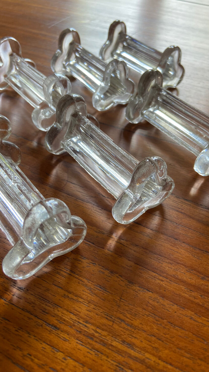 Set de 8 porte couteaux vintage en verre 1960