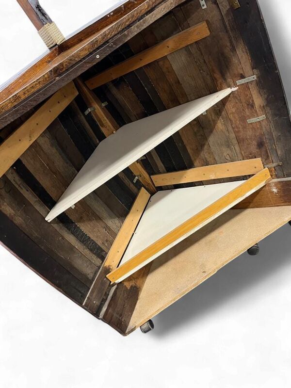 Bar haute vintage en bois / comptoir / meuble bar avec cloche
