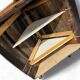 Bar haute vintage en bois / comptoir / meuble bar avec cloche