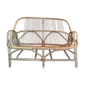 Canapé banquette en rotin