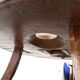 Brutalist Circular Coffee Table in Solid Wood – Brazilian Folk Art