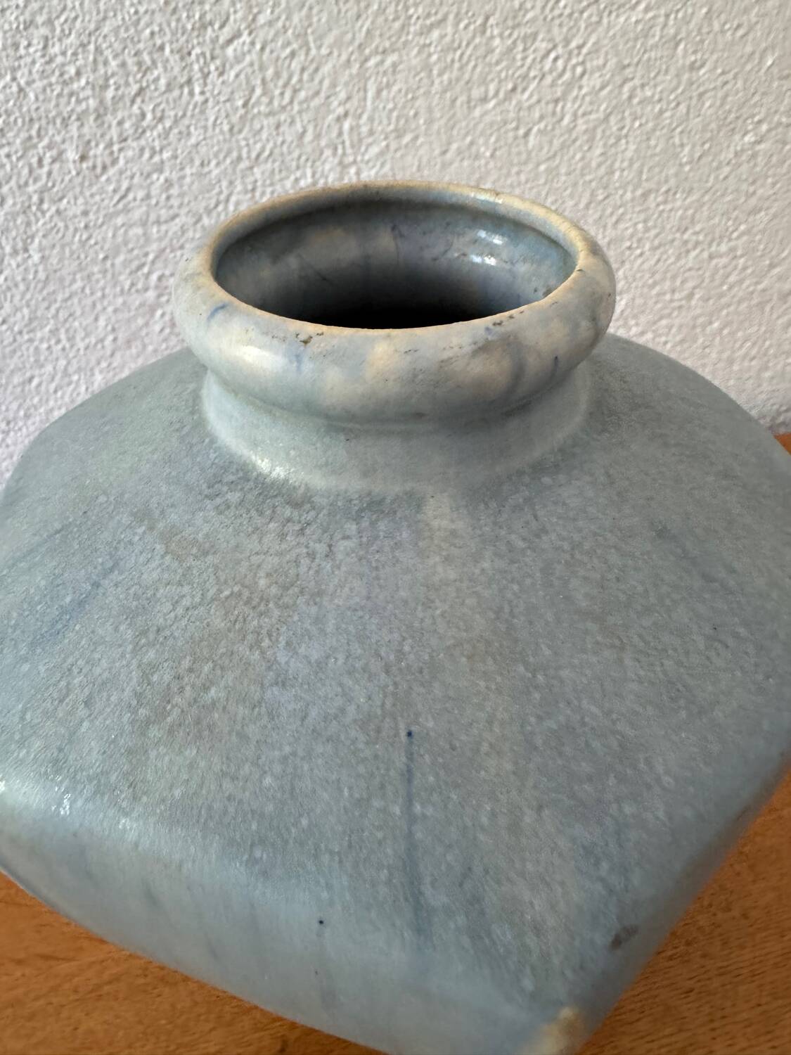 Sky blue ceramic Art Deco vase