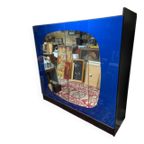 Vintage blue mirror wardrobe from the 70s.