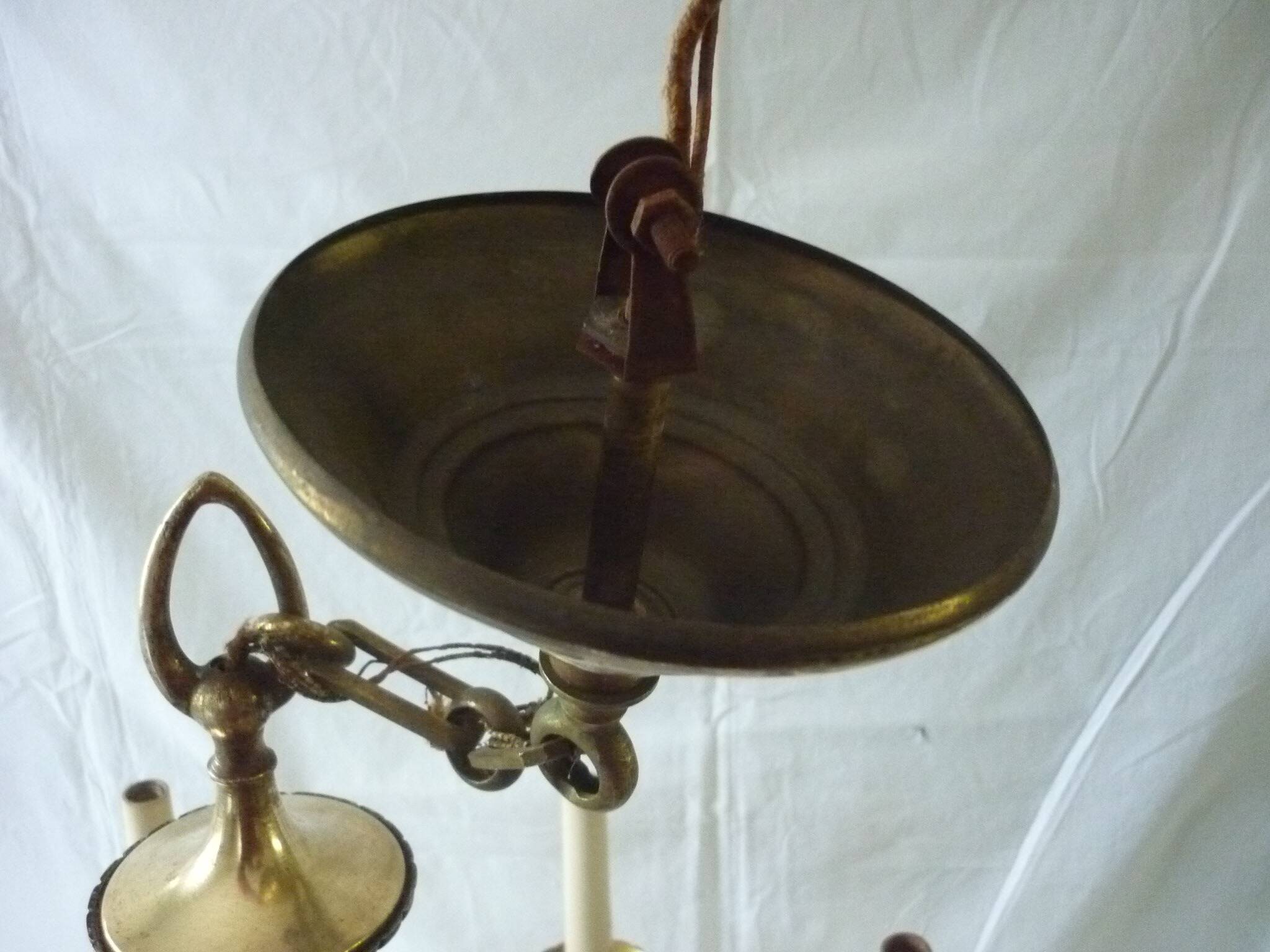 Empire chandelier in bronze and gilded brass