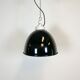 Industrial black enamel lamp with porcelain top, 1950s