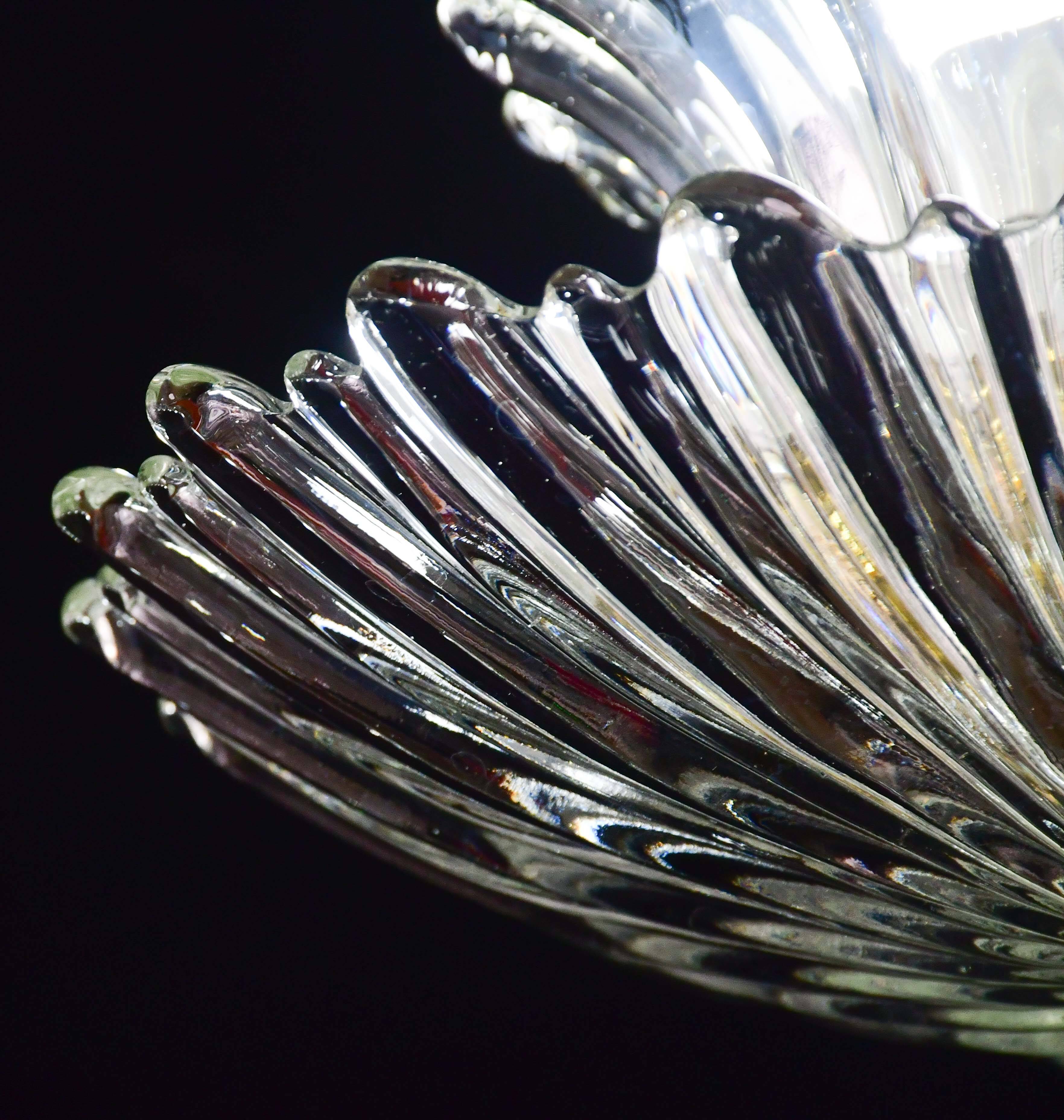 Art Deco pendant light Murano glass by Barovier, 1950