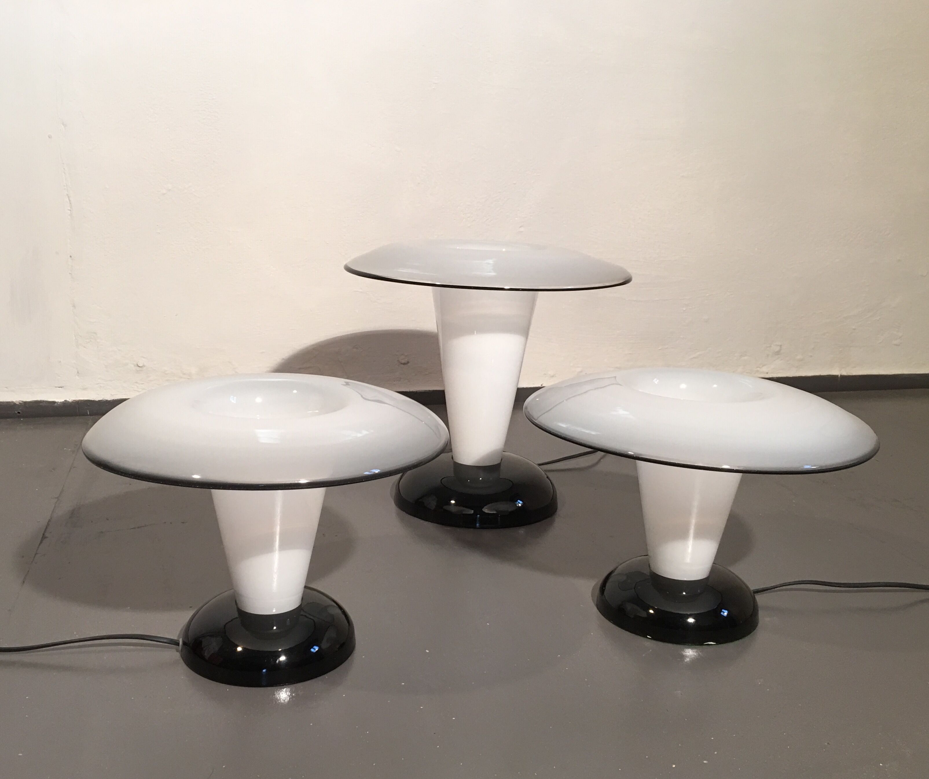 A set of 3 Murano Glass Table lamp Mushroom