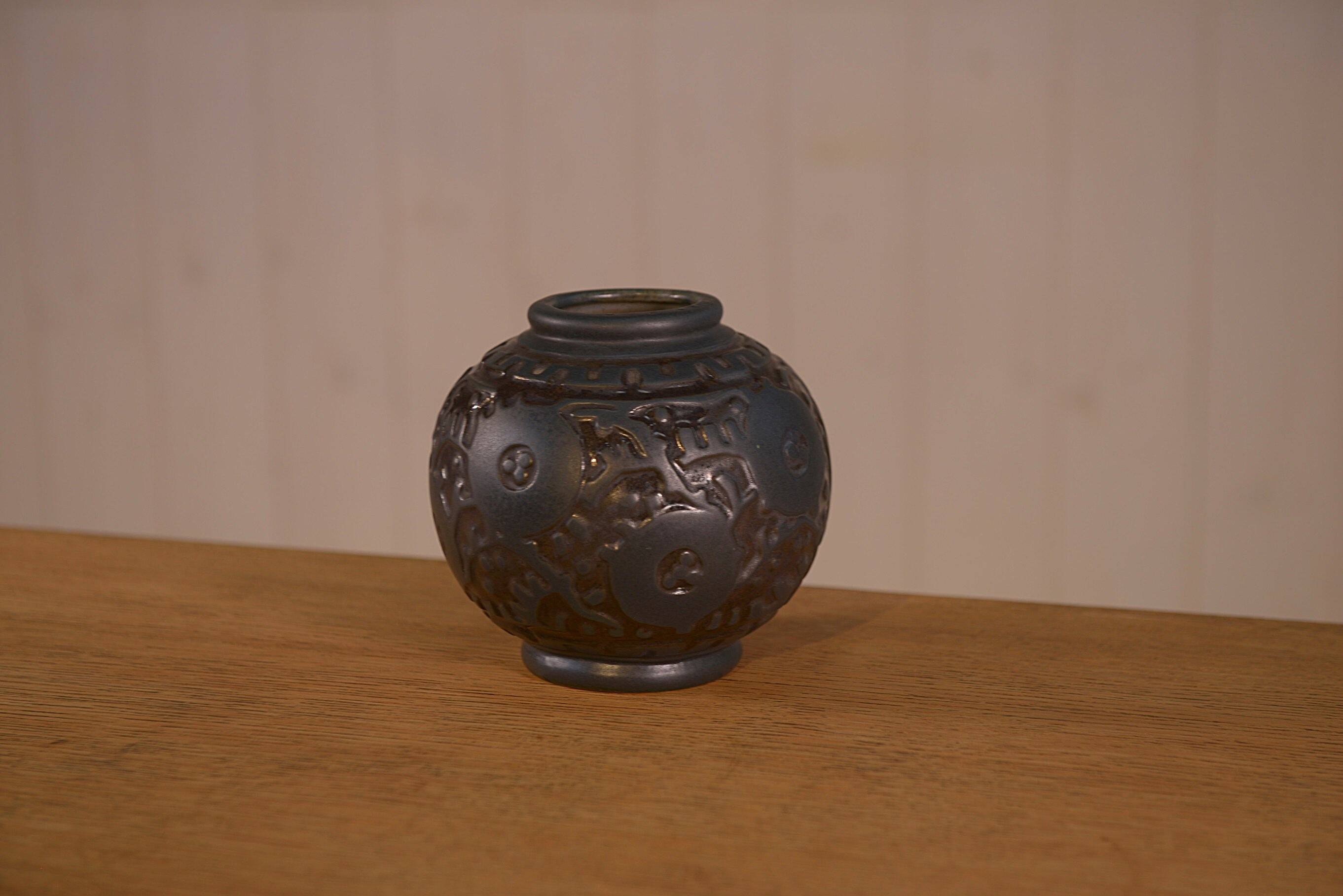 Art Deco ceramic vase by Georges Condé, Mougin Nancy, France, 1930s