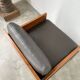 Modernist armchair in exotic wood and leather