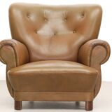 Vintage Denmark leather club Chair