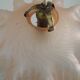 French Vintage 1930s Pink Frilled Glass Shade Hanging Light Brass Fittings