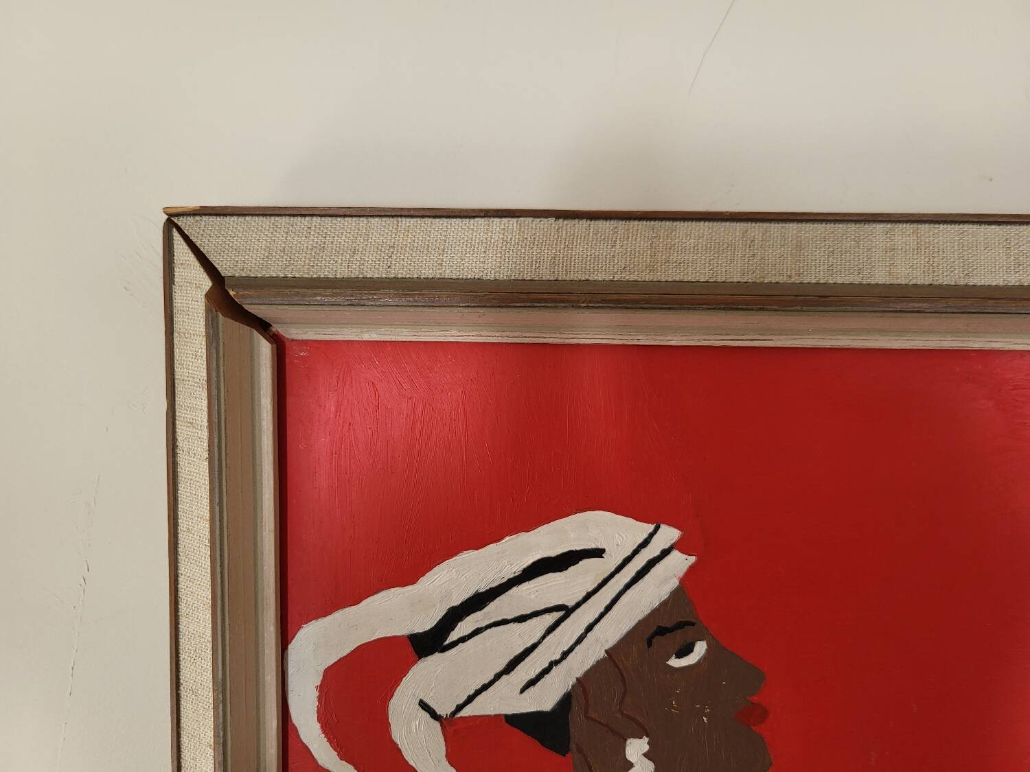 Painting Siv Holme 1971 / African Man Playing a Drum