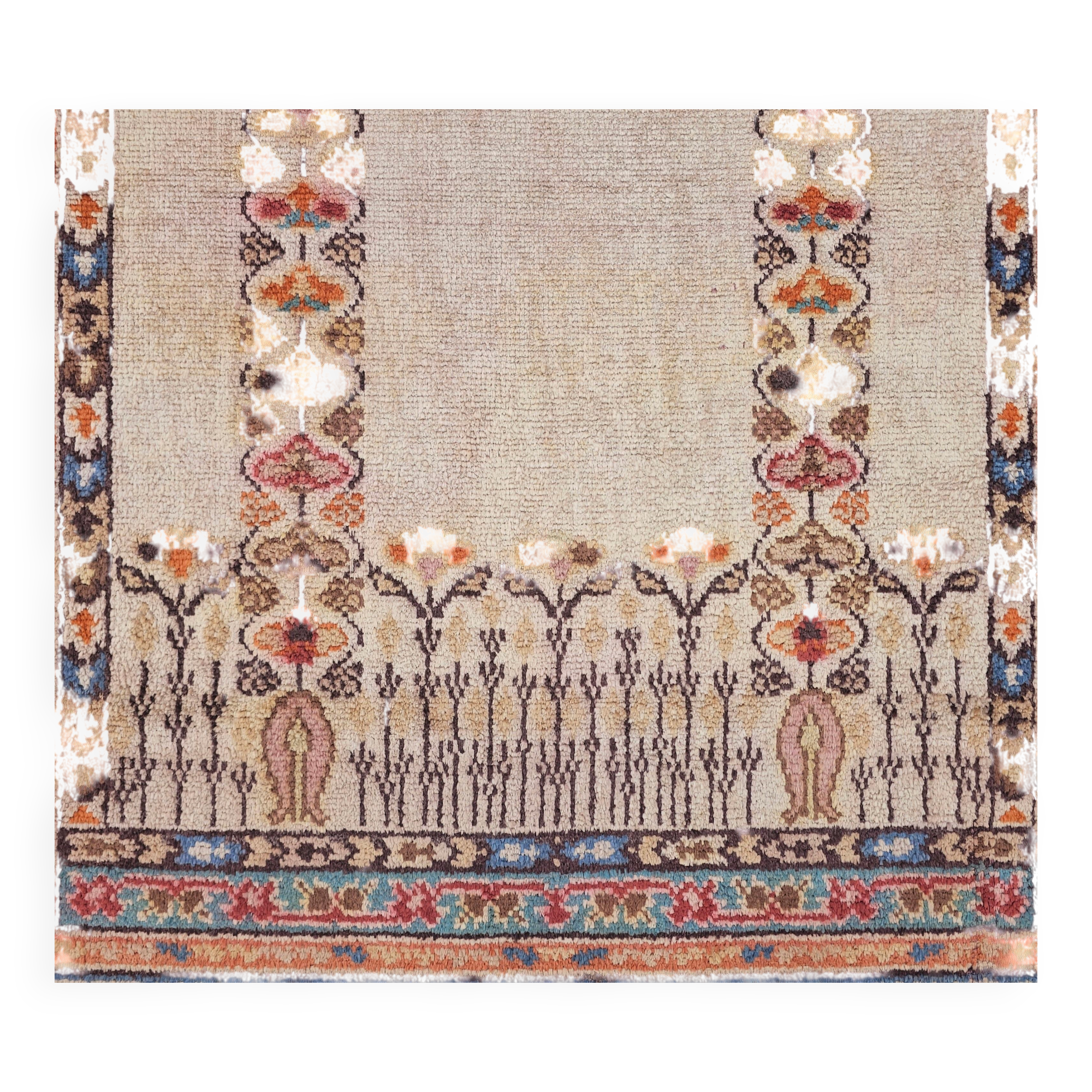 Antique silk prayer rug, Anatolia, 1930s
