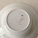 Pair of deep plates Sarreguemines — antique earthenware, floral decoration