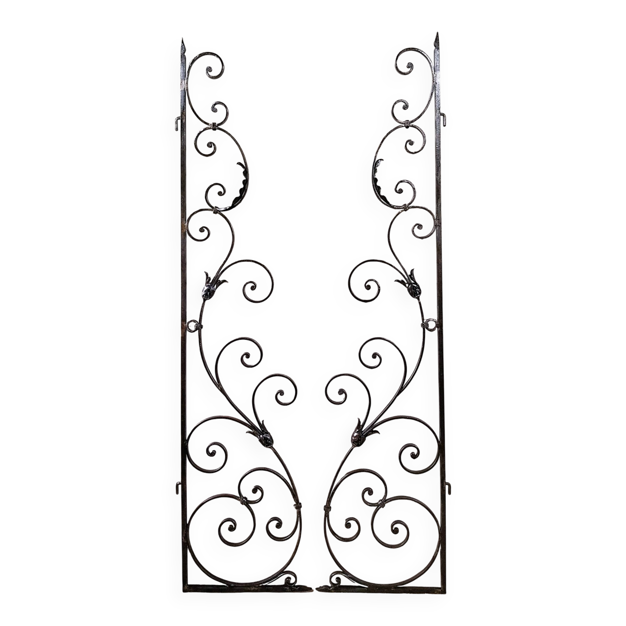 2 antique wrought iron doors