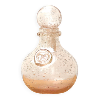 Bubbled glass bottle from Biot, 70s