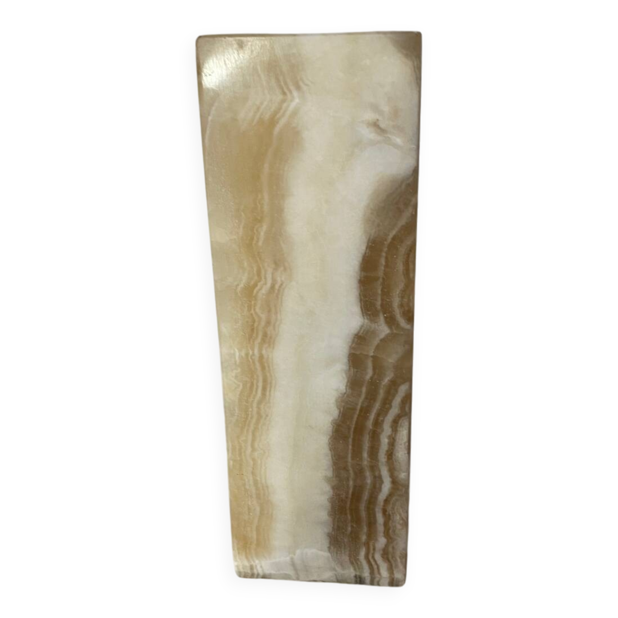 Cubic alabaster vase
