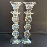 Candle holders - glass or cut crystal