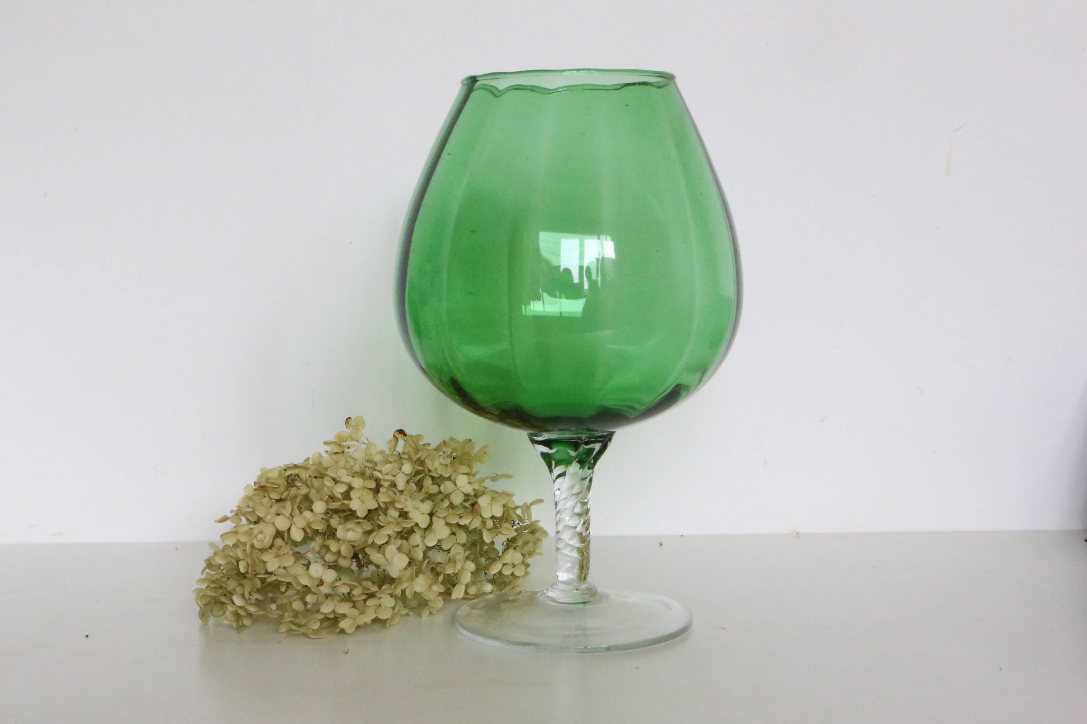 Vase en verre Empoli, vintage
