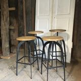 Lot of 4 industrial stools