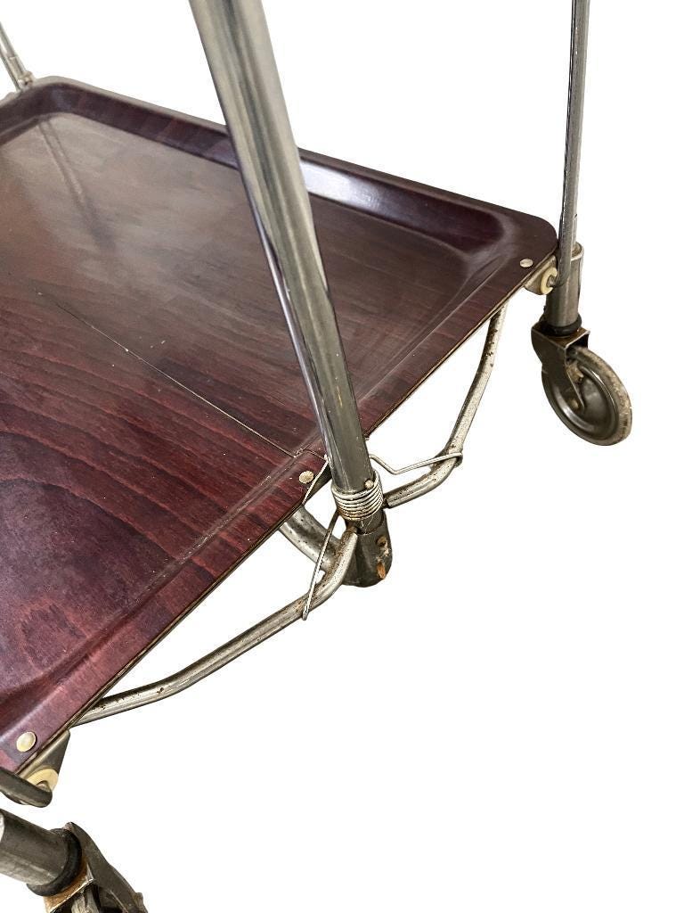 Vintage folding side table / bar cart / side table