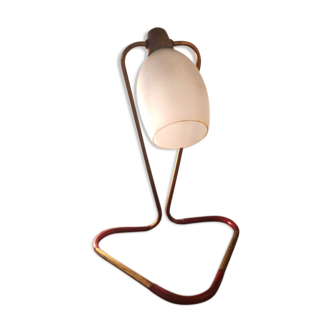 Triangular foot, 1950 sand glass globe table lamp