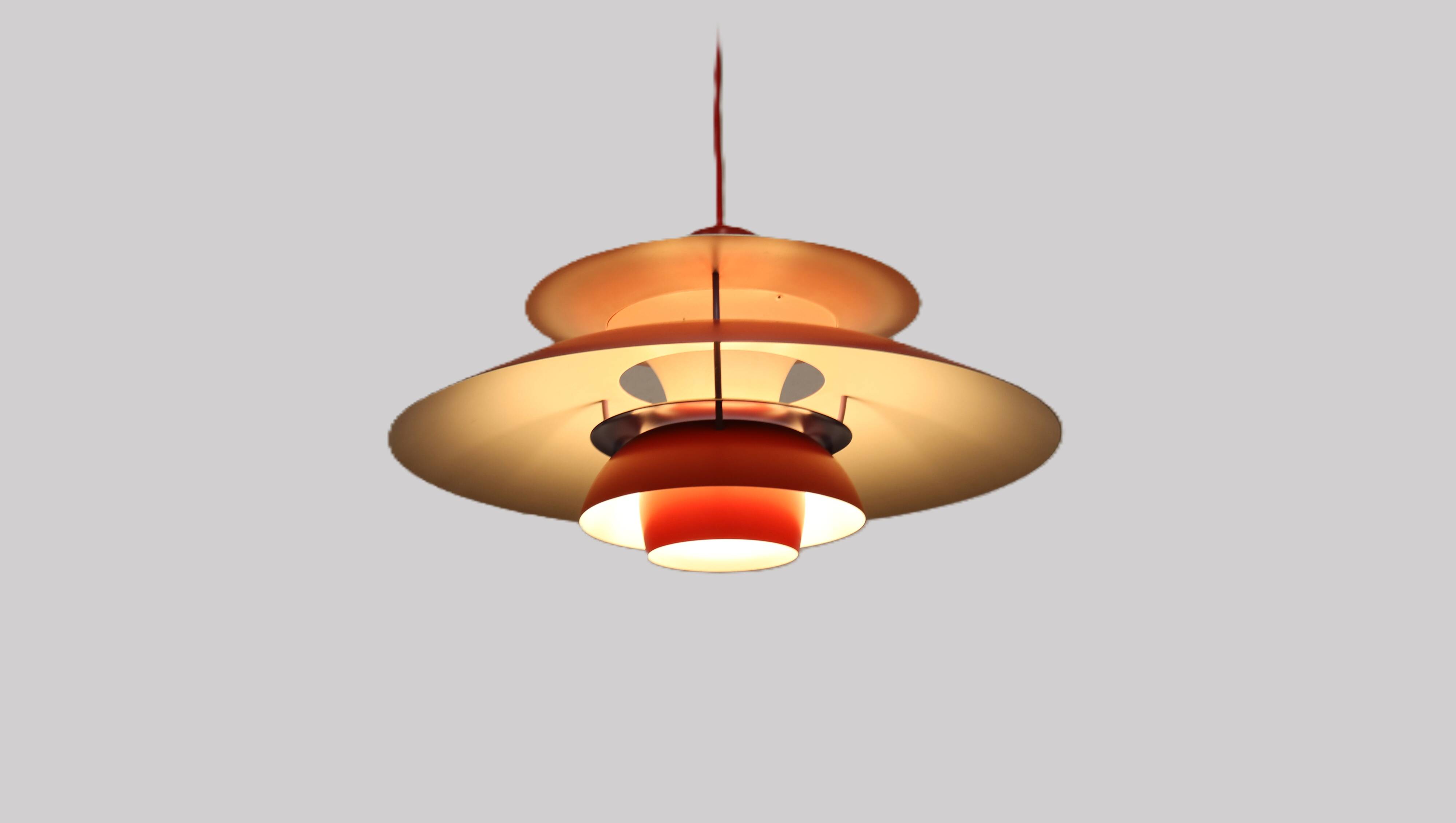 The genuine Danish item - PH5 pendant - original red colour - Louis Poulsen -