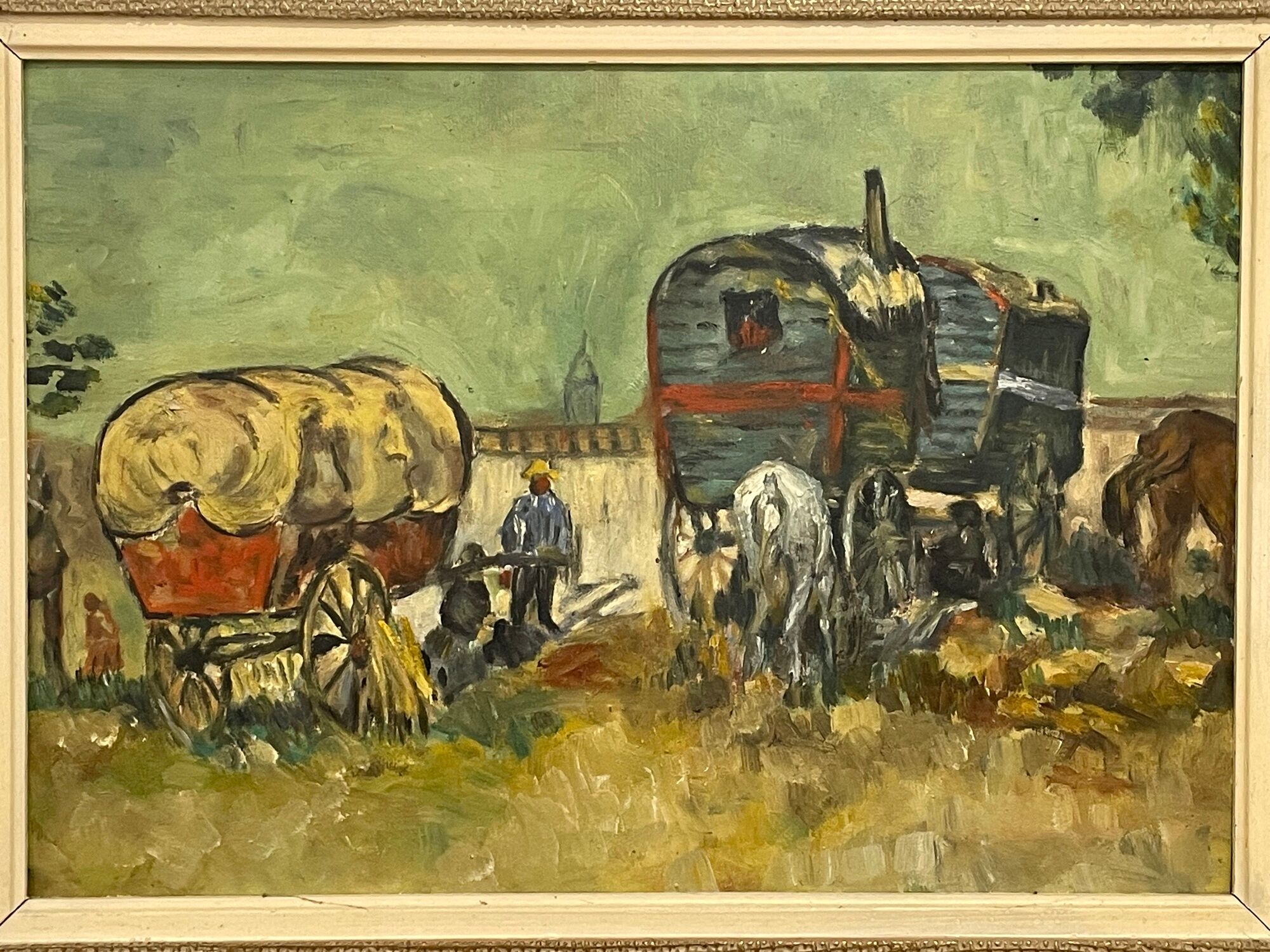 Table gypsy oil in painting