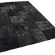 Handmade turkish overdyed 171 cm x 243 cm black patchwork carpet