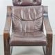 Vintage Armchair in Brown Leather and Bentwood attributed to Coja, 1970s