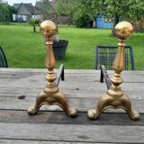 Paire de chenets anciens laiton