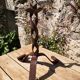 Brutalist wrought iron candle holder