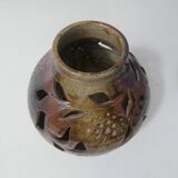 openwork stoneware vase