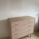 Pink tapered leg chest of drawers