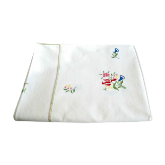 Hand embroidered cotton tablecloth