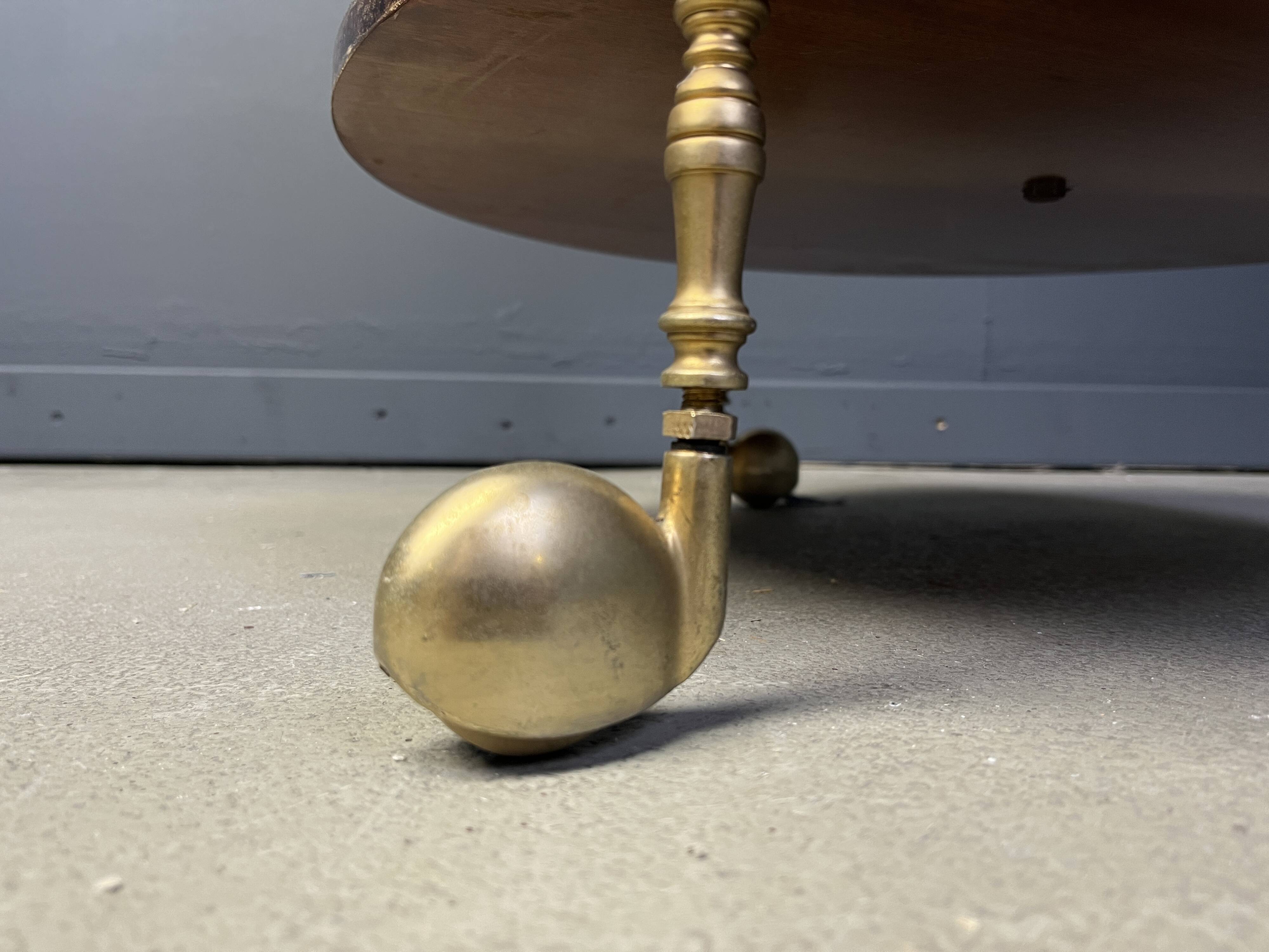 Italian Lacquered Goatskin / Parchment Serving Bar Cart by Aldo Tura, 1960s