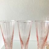 6 pink champagne flutes
