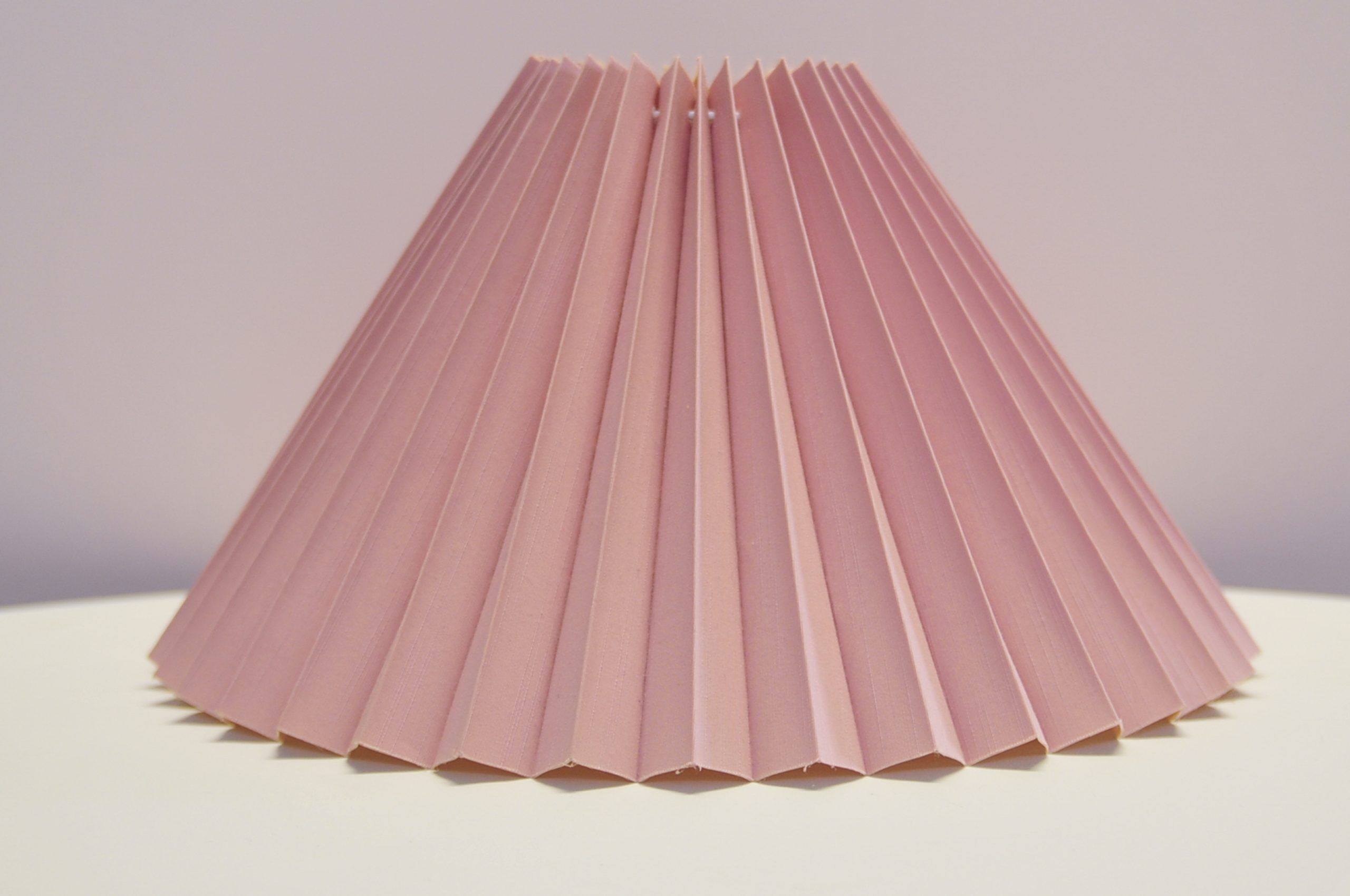 Vintage light pink pleated lampshade from Denmark