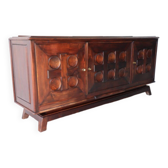 Art Deco sideboard by Victor Courtray in solid oak, 1940